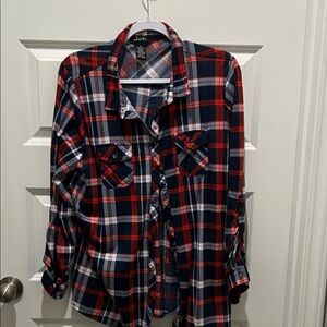 Justify Red and Blue Checkered Top